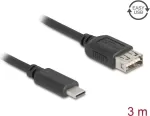 USB 2.0 laidas DELOCK 81538 &mdash; USB‑C į USB‑A, 3 m, juodas
