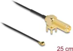 Koaksialinis kabelis DeLOCK 12036 0,25 m RP-SMA I-PEX MHF1 juodas