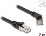 Tinklo kabelis DeLOCK RJ45 Cat.6A 45&deg; kampu tiesiam 2m juodas