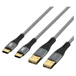 EFB Elektronik USB-A į USB-C laidų rinkinys 60W QC 3A 2x1m - Digital/Data (USB-AC-00006)