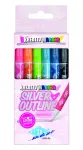 Wedo Silver Outline žymeklių komplektas, 6 vnt., mi&scaron;rių spalvų (juoda, mėlyna, žydra, žalia, oranžinė, sidabrinė)