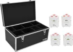 EUROLITE Light Set 4x AKKU TL-3 TCL balta &mdash; ne&scaron;iojamas baterijomis maitinamas ap&scaron;vietimo rinkinys