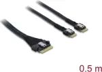 DeLOCK 82189 PCIe 4.0 Slim SAS SFF-8654 8i į 2x 4i kabelis, 0,5 m