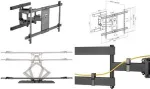 LOGILINK BP0115 TV sieninis laikiklis 43-90 colių pakreipimas +3-15 pasukimas +-60 428mm