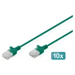 Pataisos laidas DIGITUS CAT6 U-UTP Slim, 2 m, žalia, pakuotė po 10 vnt.