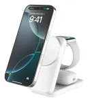 Belkin UltraCharge 25W Qi2 3in1 magnetinis belaidis įkroviklis EU baltas kvadratinis