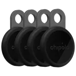 Chipolo LOOP 4 vnt. rinkinys Įkraunami Bluetooth sekiklis Anglies spalvos Apple Find My suderinamas