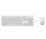 HP 230 belaidis pelės ir klaviatūros rinkinys, viso dydžio, RF belaidis, membraninė, balta, pelė įtraukta