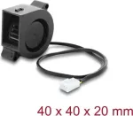 Delock Radial Blower Fan 12 V DC 40 x 40 x 20 mm with 3-Pin Fan Connector, Black (67489)