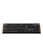 Keychron K10 HE belaidė klaviatūra su magnetiniais jungikliais, voki&scaron;kas i&scaron;dėstymas (juoda/medis, DE i&scaron;dėstymas, Gateron Double-Rail Magnetic Nebula, kar&scaron;tai keičiami, aliumininis rėmas, RGB)