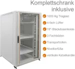 IT-BUDGET 19 inch tinklo spinta SRK - pilnas komplektas - 27U - 800x800 mm - stiklinės / vientisos metalinės durys - 4 aktyvūs ventiliatoriai - PDU - lentynos - plok&scaron;čioje pakuotėje - &scaron;viesiai pilka (90ITB19SRK2788GG)