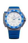 STRUMENTO MARINO SM129S-TTBNBL vyrų automatinis nardymo laikrodis 46 mm mėlynu ciferblatu ir silikonine apyranke