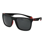 Polaroid PLD2141S56BLX Unisex Rectangular Sunglasses - Blue Lens, Black Frame, Polarized UV400