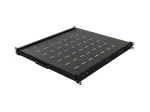 Lanberg 19 inch 1U Sliding Rack Shelf 500mm Depth Black 35kg Load Capacity