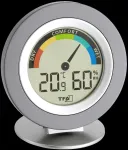 TFA 30.5019 Thermo-Hygrometer COSY - skaitmeninis patalpų termometras ir drėgmės matuoklis su maks./min. atmintimi, komforto zonos indikatoriumi, LCD ekranu, baltas