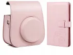 LOVEINSTANT 2-in-1 rinkinys: apsauginis dėklas ir nuotraukų albumas, skirtas Fuji Instax Mini 11 - rožinė