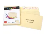 ELCO Color vokas C6 (114 x 162 mm), be langelio, su lipnia juostele, 100 g/m&sup2;, kreminė (chamois), 25 vnt. (74634.41)