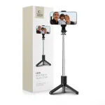 Tech-Protect L02S Selfie Stick Tripod su Bluetooth nuotolinio valdymo pulteliu, juodas