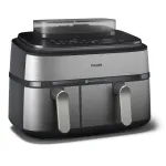Philips 5000 serijos NA555/00 gruzdintuvė Dviguba 9 L Laisvai pastatoma 2750 W Kar&scaron;to oro gruzdintuvė Sidabrinė
