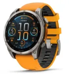 Garmin Fenix 8 3.56 cm (1.4 inch) AMOLED 51 mm Skaitmeninis 454 x 454 pikseliai Liečiamasis ekranas Titanas Wi-Fi GPS (palydovas)