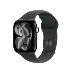 APPLE Watch Series 11 GPS + Cellular 42mm Jet Black Aliuminio Korpusas su Juodu Sportiniu Dirželiu S/M