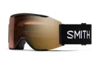 Smith Squad Mag Slidinės Kaukės - Juodos su ChromaPop Pro Gold Mirror ir Storm Rose Flash Lę&scaron;iais