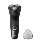 Elektrinis skustuvas Philips 3000X Series X3052/00 &mdash; rotacinis 3 galvutės, &scaron;lapias ir sausas, NiMH baterija, 45 min veikimo laikas, trimeris, juodas/žalias