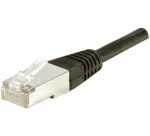 EXERTIS CONNECT CAT.6a F/UTP komutacinis kabelis, 0,15 m, juodas, 10 Gbps, plonas snagless apsauginis antgalis 850011