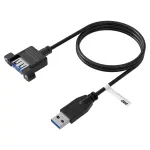 EFB Elektronik USB 3.0 prailginimo kabelis, USB-A male į panelinį USB-A female, 1,8 m, juodas K5265SW.1V2