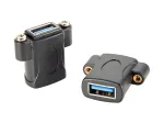 EXSYS EX-49301 USB 3.2 Gen 1 skydelio montavimo adapteris, USB-A moteri&scaron;kas į USB-A moteri&scaron;ką, 5Gbps, juodas