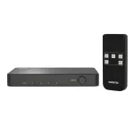 MARMITEK Connect 740 4 prievadų HDMI 2.0 perjungiklis su nuotolinio valdymo pulteliu, 4K@60Hz, HDR, HDCP 2.2, metalinis korpusas