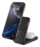 Belkin UltraCharge 25 W Qi2 2 viename lankstoma belaidžio įkrovimo stotis, juoda (WIZ038KQBK)
