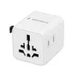 Universalus kelioninis adapteris GEMBIRD TPA-INT-01-W, įvadas 100&ndash;250V, G tipo ki&scaron;tukas, 84&times;56&times;85 mm