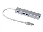 Equip 133481 USB-C į 3 prievadų USB 3.0 &scaron;akotuvas su Gigabit adapteriu, USB 3.2 Gen 1, USB Type-A