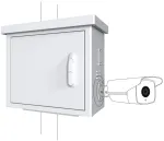 Lanview RCCTV002 Midi Radius stebėjimo kamerų spinta tvirtinimui prie stulpo, 4 kameroms, 600 x 300 x 550 mm, balta