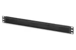 DIGITUS 1U kabelių valdymo panelė su &scaron;epečiu 44x483x11 mm, &scaron;epetėlio dydis 27x423 mm, spalva juoda (RAL 9005)