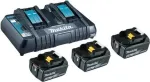 Įkroviklis Makita DC18RD su 3 akumuliatoriais Li-Ion 5 Ah