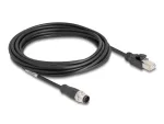 Tinklo kabelis DeLOCK M12 A-koduotas 8 kontaktų vyri&scaron;kas į RJ45 vyri&scaron;ką Cat5e 5 m juodas