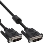 InLine DVI-D laidas 24+1 ki&scaron;tukas / ki&scaron;tukas Dual Link 2 ferito žiedai 2 m