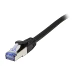 Pataisos kabelis RJ45 CAT6A 500MHz 2m juodas S-STP (S/FTP) komponentų testuotas (GHMT sertifikuotas) AWG