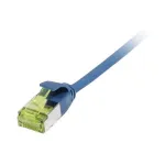 Jungiamasis kabelis RJ45, CAT6A 500MHz, 0,25m, Mėlynas, U/FTP, plonas apvalus d=3,8mm, TPE/LSZH (Superflex), AWG32, su Cat.7 žaliava, Synergy 21 (S217331V3)