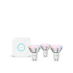&ldquo;Philips Hue White and colour ambience Essential&rdquo; pradinis rinkinys: 3 GU10 i&scaron;maniosios lemputės (345 lm)