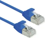 ROLINE DataCenter pataisos laidas RJ-45 (M) į RJ-45 (M) 30 cm U/FTP CAT 6a halogeninis, liejinis, be užkliuvimo, vytas, 10 Gigabit Ethernet, mėlyna, Pantone 647C (21.15.3341)
