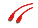 ROLINE USB 2.0 laidas C-C ST/ST Silikoninis 60W 1m Raudonas