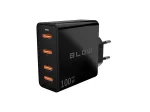BLOW 4xUSB-C PD 100W GaN sieninis įkroviklis, juodas