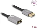 DeLOCK DisplayPort prailginimo kabelis 8K 60 Hz 1 m pilkas metalinis be fiksatoriaus