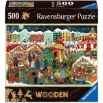 Medinė dėlionė Ravensburger Wooden Puzzle Kalėdinė mugė &ndash; 500 detalių