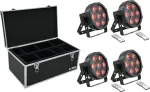 LED grindinių &scaron;viestuvų rinkinys EUROLITE SLS-7 HCL 4x su transportavimo dėžu TDV-1