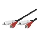 Wentronic Goobay RCA jungiamasis kabelis, 15 m - 2x RCA ki&scaron;tukas (kairė/de&scaron;inė) > 2x RCA ki&scaron;tukas (kairė/de&scaron;inė) (50340)