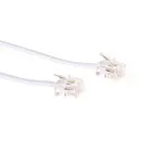ACT White 3 metrų plok&scaron;čias telefono kabelis su RJ-11 jungtimis